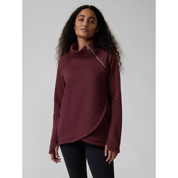 Athleta Sweaters - Athleta Cozy Karma Asym Pullover Deep Crocus Violet Sweater Women’s Size XS